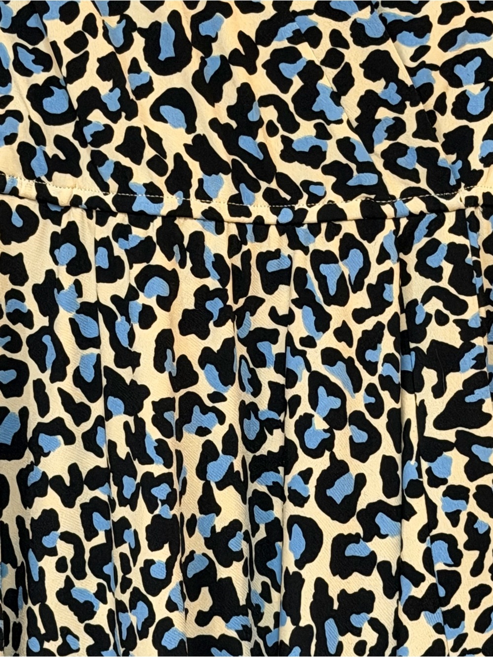 BCBGMAXAZRIA NWT Leopard Faux Wrap High Low Dress Cadet Blue Animal Print Medium - Picture 5 of 10